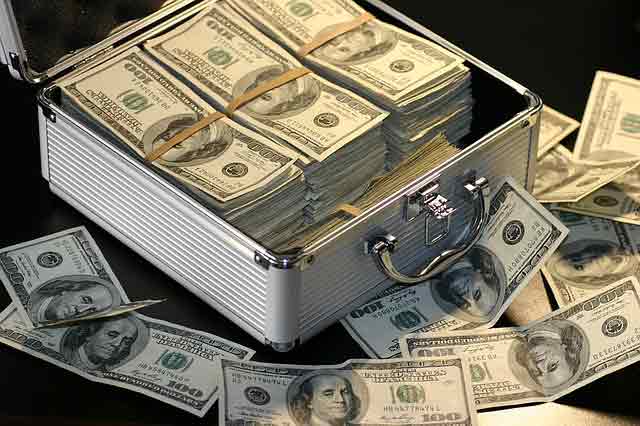 Money in a suitcase